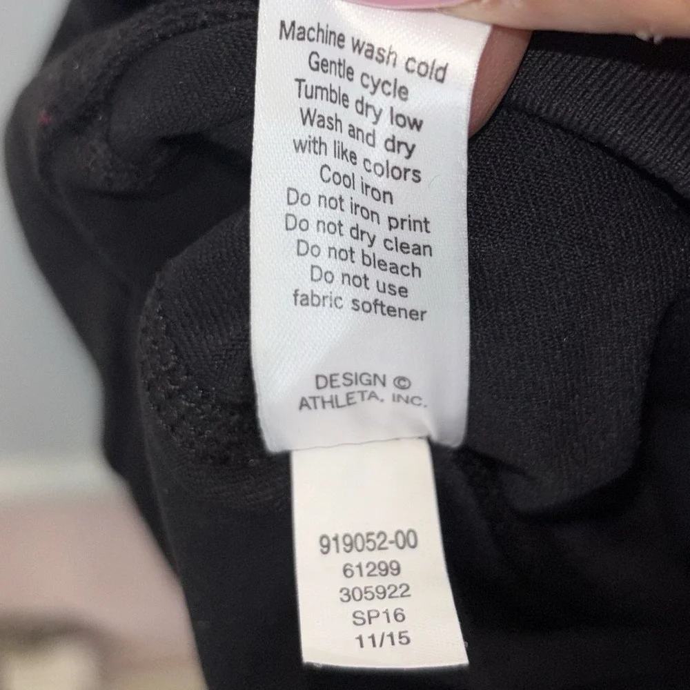 Athleta Black High Waisted Nylon Lycra Leggings Stretch Slim Fit Yoga Size S